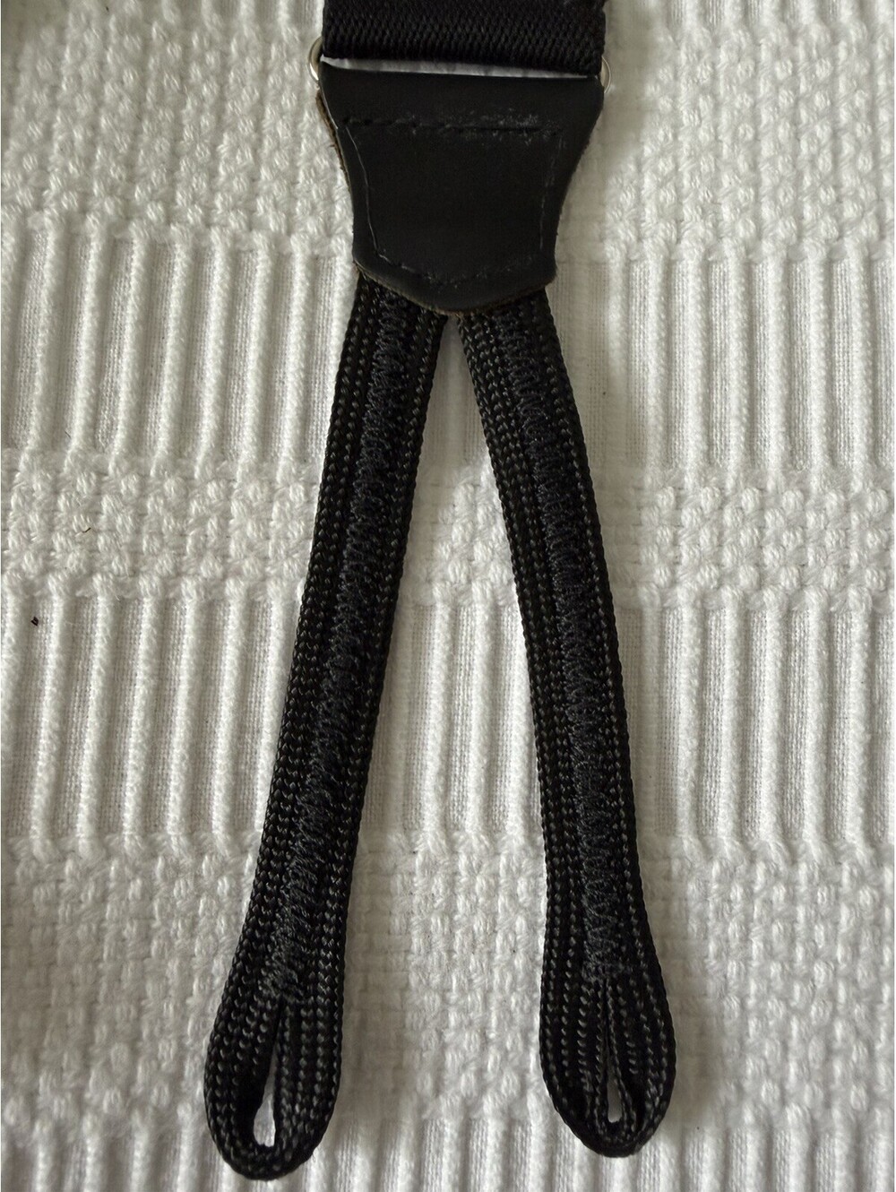 Polo Ralph Lauren Silk Suspenders Braces USA Black Purple Stripe Cord Runner End - Picture 4 of 7